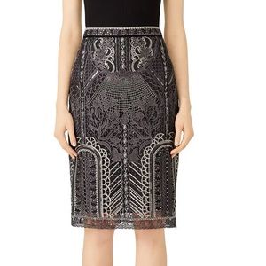 *SOLD* NWT Marchesa Notte Lace and Sequin Black Pencil Skirt